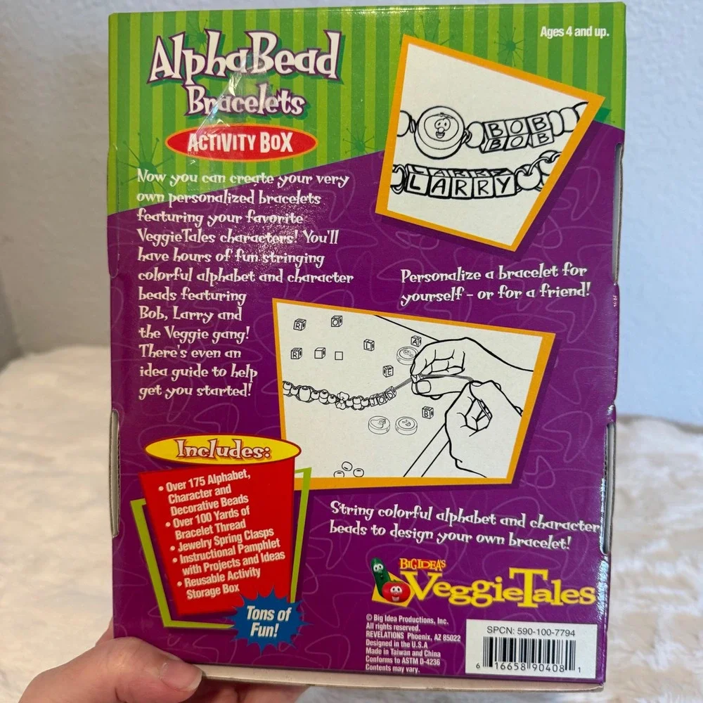 VeggieTales AlphaBead Bracelets Activity Box Big Idea Kids Craft Kit Bead Thread